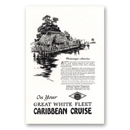 1922 Great White Fleet Picturesque America Vintage Magazine Print Ad