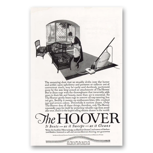 1921 Hoover Vacuum Annoying Dust Vintage Magazine Print Ad