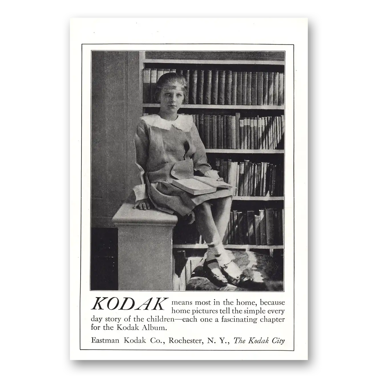 1921 Kodak Album Means Most In the Home Vintage Magazine Print Ad