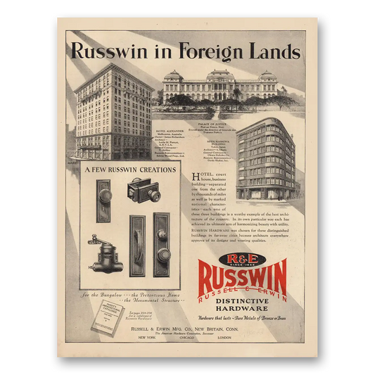 1929 Russwin Hardware Russwin In Foreign Lands Vintage Magazine Print Ad