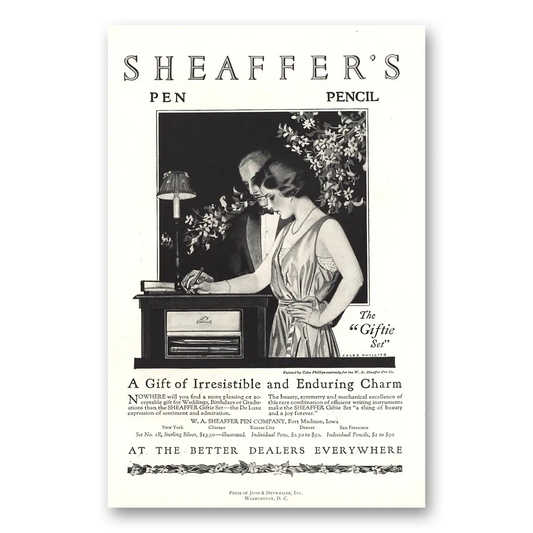 1921 Sheaffers Pen and Pencil Irresistible and Enduring Charm Vintage Magazine Print Ad