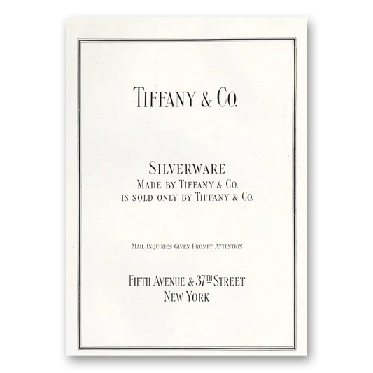 1921 Tiffany & Co Silverware Made by Tiffany Vintage Magazine Print Ad