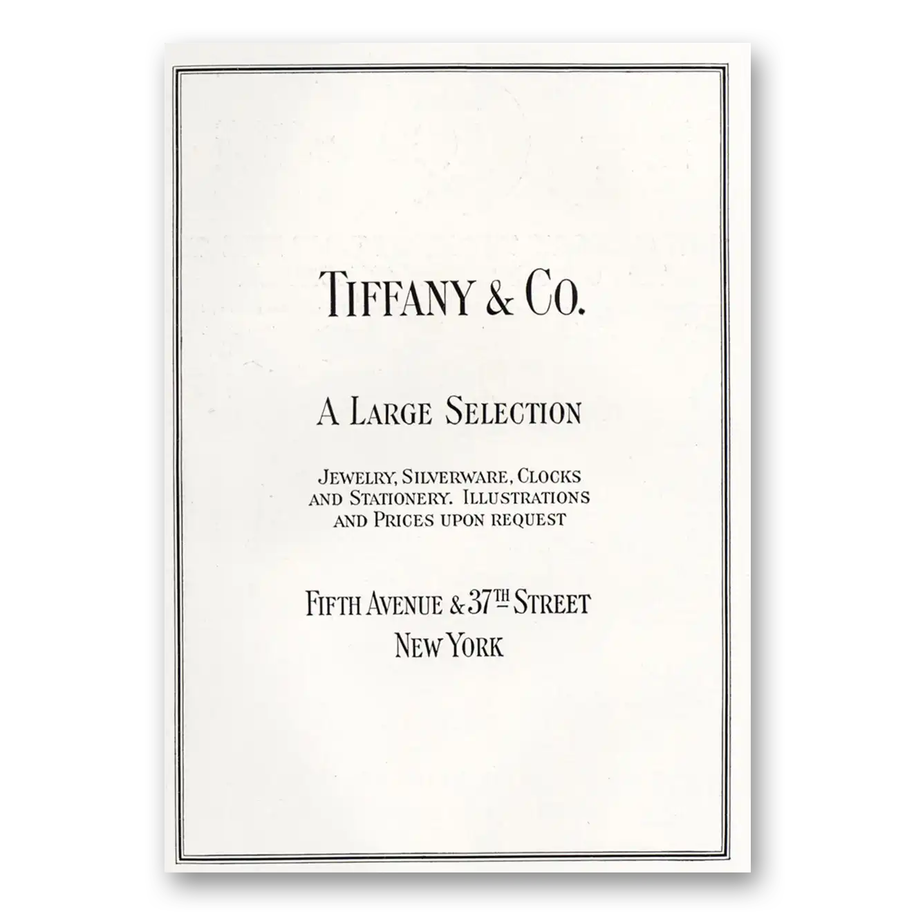 1921 Tiffany & Co Large Selection Vintage Magazine Print Ad