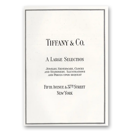 1921 Tiffany & Co Large Selection Vintage Magazine Print Ad