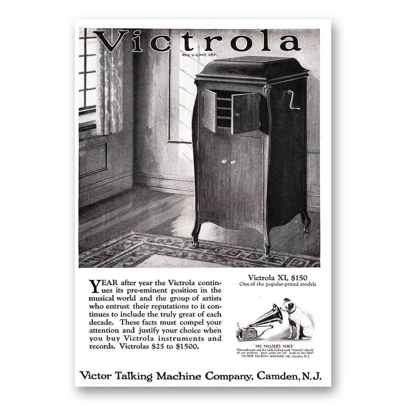 1921 Victrola Year After Year Vintage Magazine Print Ad