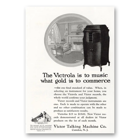 1921 Victrola Music What Gold Is to Commerce Vintage Magazine Print Ad