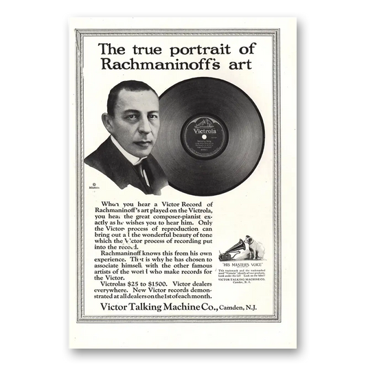 1921 Victrola Rachmaninoffs Art Vintage Magazine Print Ad