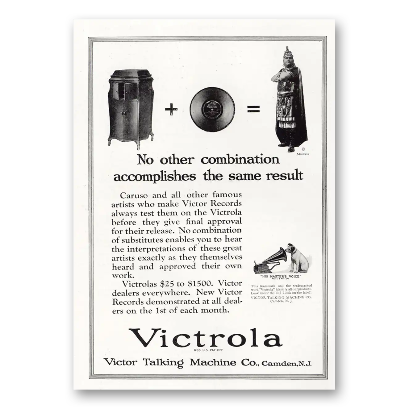 1921 Victrola No Other Combination Accomplishes Vintage Magazine Print Ad