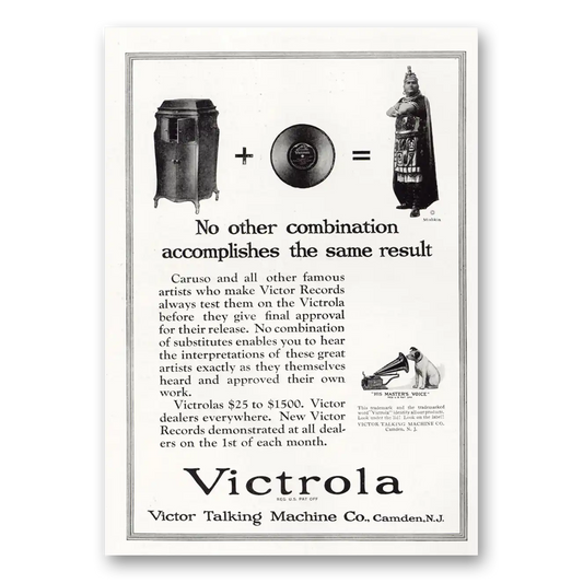 1921 Victrola No Other Combination Accomplishes Vintage Magazine Print Ad