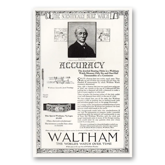 1921 Waltham Watch E A Marsh Vintage Magazine Print Ad