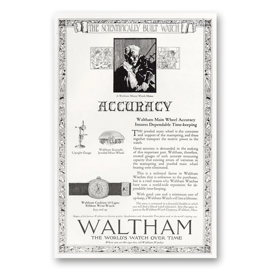 1921 Waltham Watch Master Watch Maker Vintage Magazine Print Ad