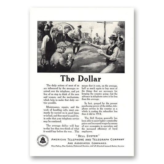 1922 American Telephone Dollar Daily Actions Vintage Magazine Print Ad