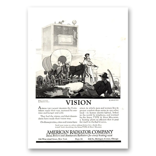 1922 American Radiator Vision Vacant Prairies Vintage Magazine Print Ad