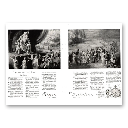 1922 Elgin Watch Pageant of Time Kronos Vintage Magazine Print Ad