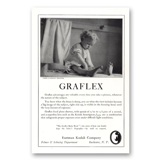 1922 Graflex Cameras Advantages Are Valuable Every Time Vintage Magazine Print Ad