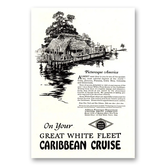 1922 Great White Fleet Picturesque America Vintage Magazine Print Ad