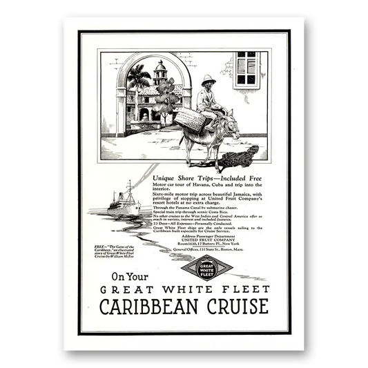 1922 Great White Fleet Unique Shore Trips Vintage Magazine Print Ad