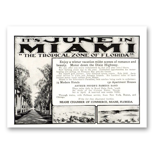 1922 Miami Florida June Tropical Zone of Florida Vintage Magazine Print Ad