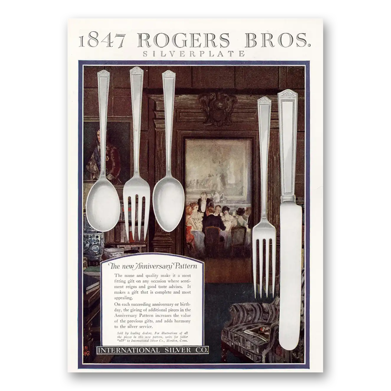 1922 1847 Rogers Bros Silverplate Anniversary Pattern Vintage Magazine Print Ad