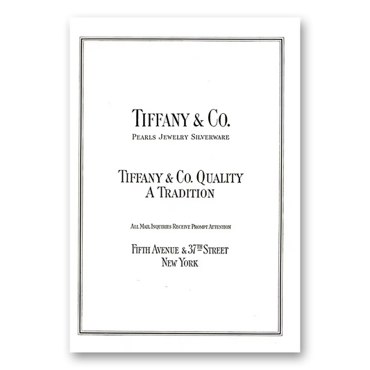 1922 Tiffany & Co Pearls Jewelry Silverware Vintage Magazine Print Ad