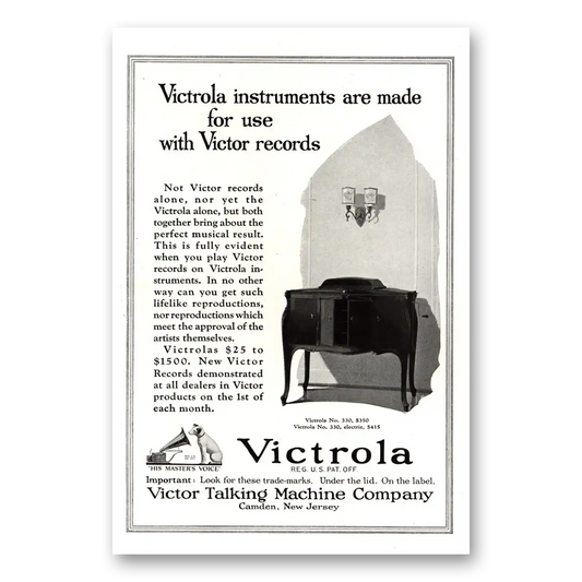 1922 Victrola Instruments Are Made for Use Vintage Magazine Print Ad