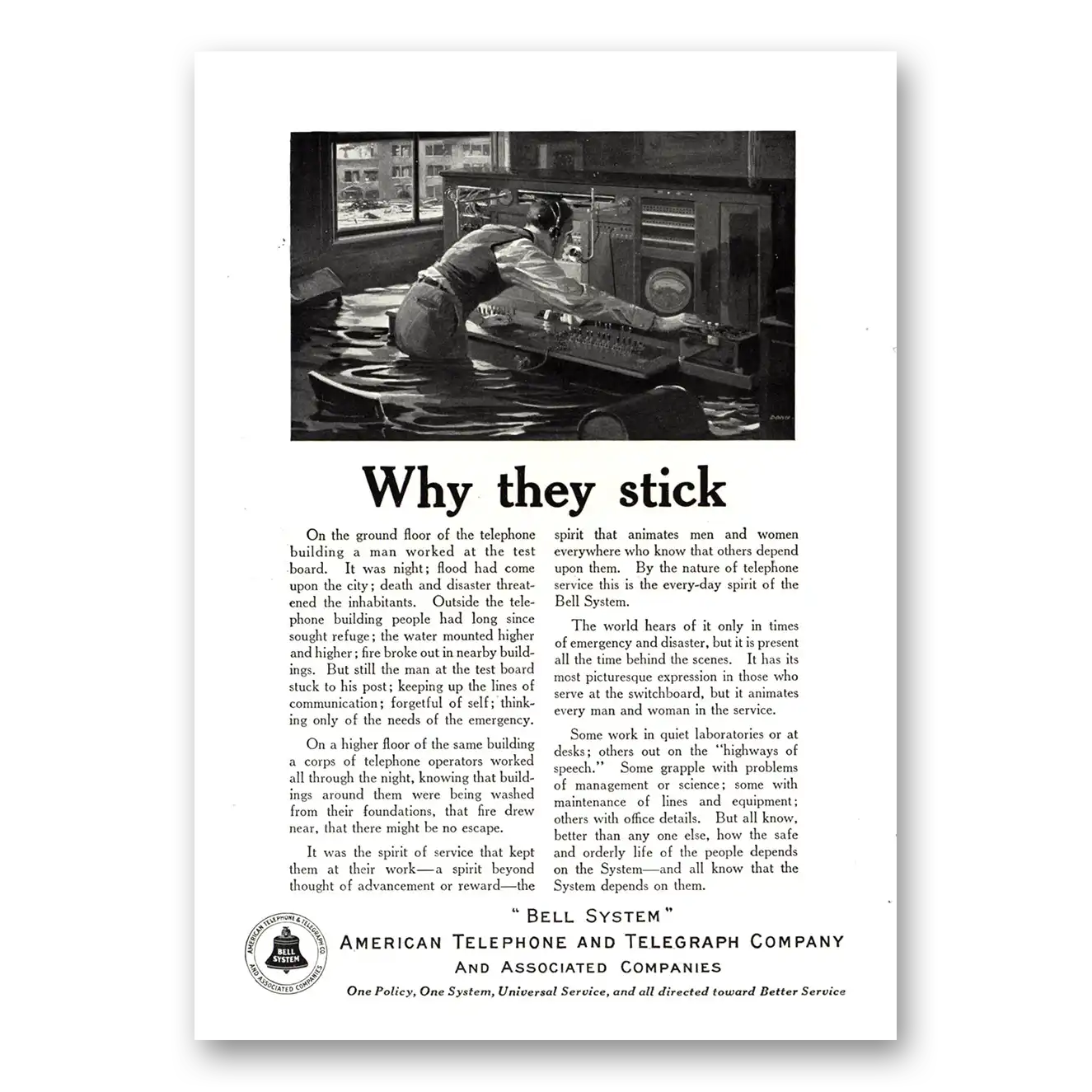 1923 American Telephone Why They Stick Vintage Magazine Print Ad