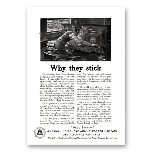 1923 American Telephone Why They Stick Vintage Magazine Print Ad