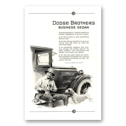 1923 Dodge Business Car Business Sedan Vintage Magazine Print Ad