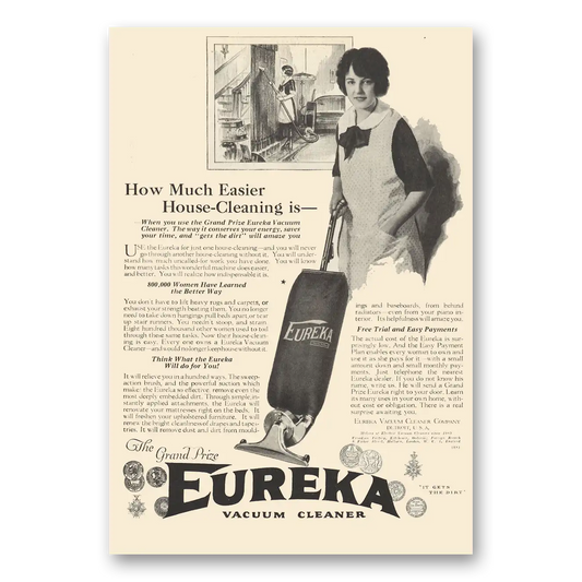 1923 Eureka Vacuum Cleaner Vacuum Cleaner Easier House Cleaning Vintage Magazine Print Ad