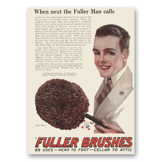 1923 Fuller Brush When Next the Fuller Man Calls Vintage Magazine Print Ad