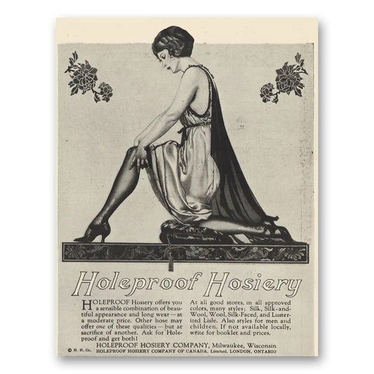 1923 Holeproof Hosiery Beautiful Appearance Long Wear Vintage Magazine Print Ad