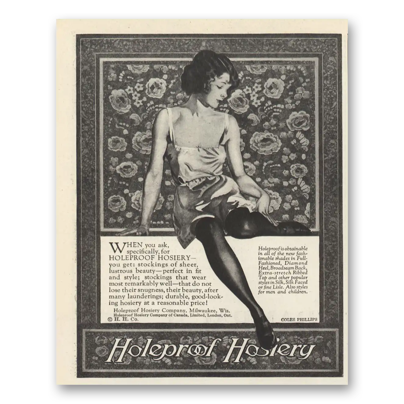 1923 Holeproof Hosiery When You Ask Specifically Vintage Magazine Print Ad