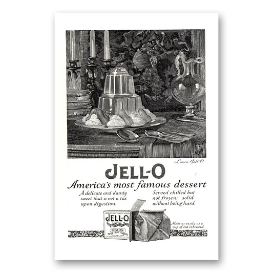 1923 Jell-O Americas Most Famous Dessert Vintage Magazine Print Ad