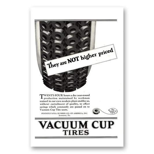 1923 Pennsylvania Rubber Vacuum Cup Tires Vintage Magazine Print Ad