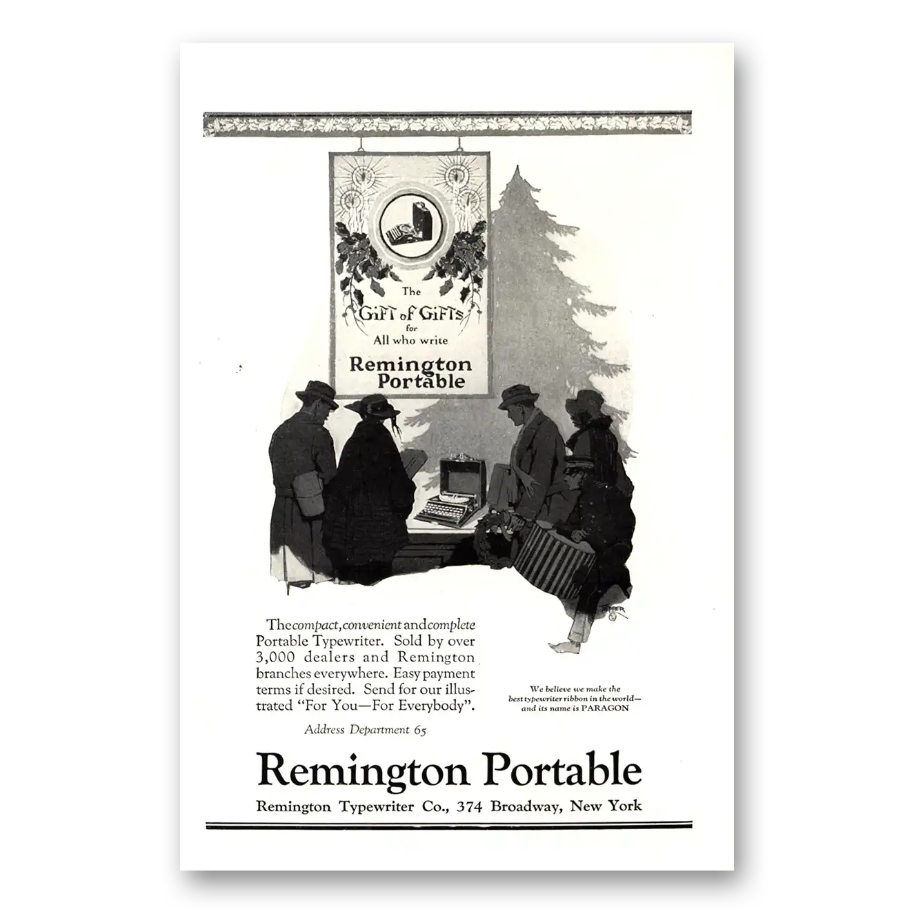 1923 Remington Typewriter Gift of Gifts Vintage Magazine Print Ad