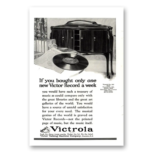 1923 Victor Records Bought Only One New Victor Record a Week Vintage Magazine Print Ad