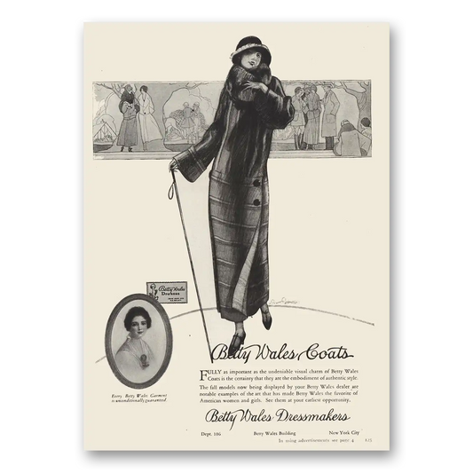 1923 Betty Wales Dressmakers Coats Undeniable Visual Charm Vintage Magazine Print Ad