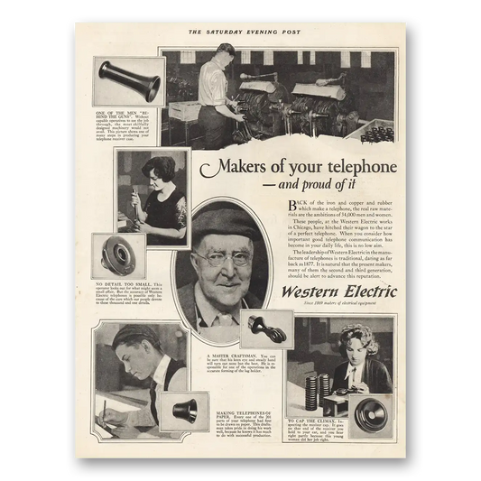 1923 Western Electric Makers of Your Telephone Vintage Magazine Print Ad