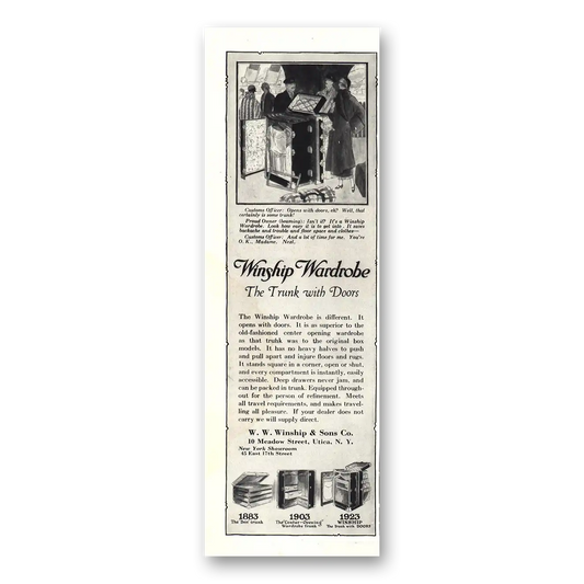 1923 Winship Luggage Wardrobe The Trunk With Doors Vintage Magazine Print Ad