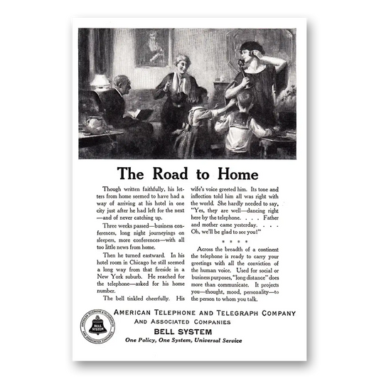 1924 American Telephone Road to Home Vintage Magazine Print Ad