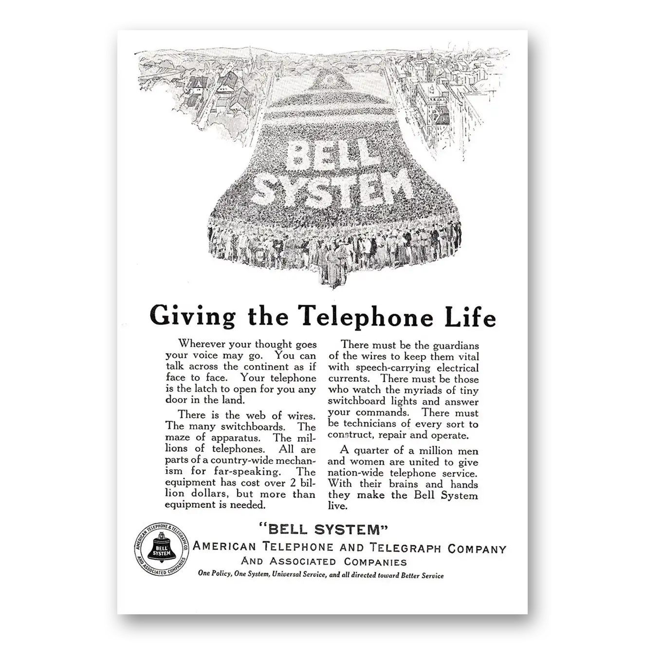 1924 American Telephone Giving the Telephone Life Vintage Magazine Print Ad