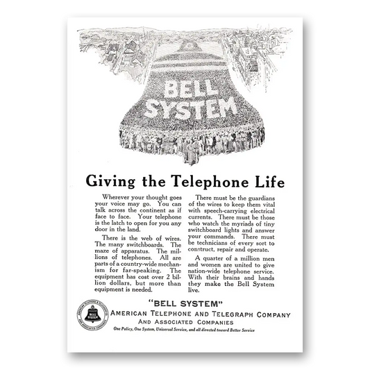 1924 American Telephone Giving the Telephone Life Vintage Magazine Print Ad