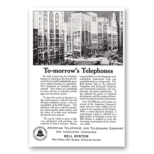 1924 American Telephone To morrows Telephones Vintage Magazine Print Ad