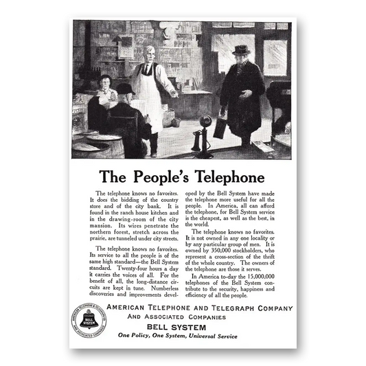 1924 American Telephone Peoples Telephone Vintage Magazine Print Ad