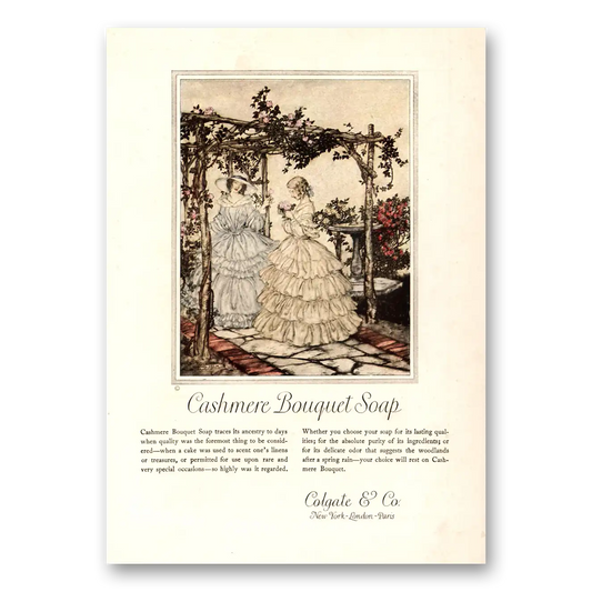 1924 Cashmere Bouquet Soap Traces Its Ancestry to Days Vintage Magazine Print Ad