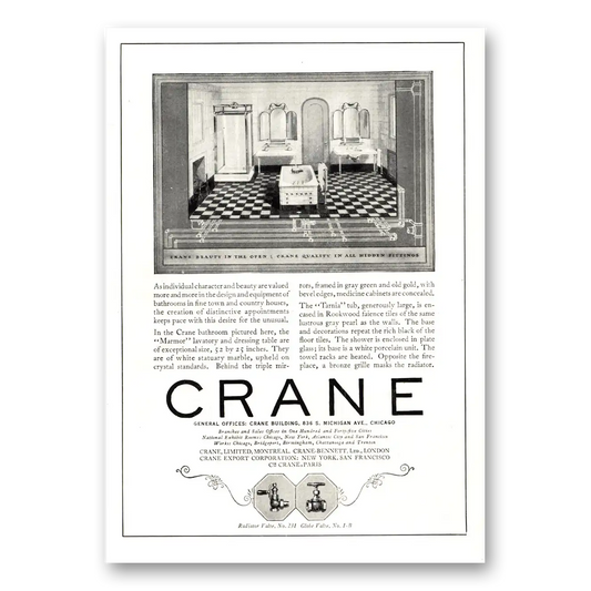 1924 Crane Beauty In the Open Vintage Magazine Print Ad