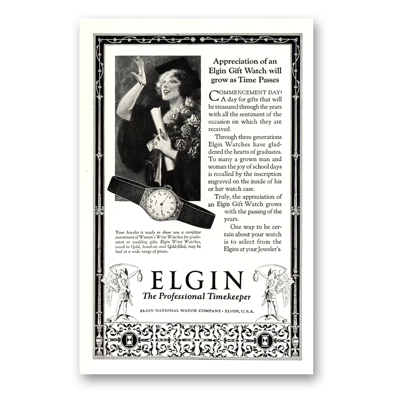 1924 Elgin Watch Appreciation of An Elgin Gift Watch Vintage Magazine Print Ad