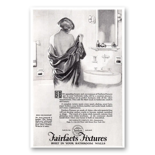 1924 Fairfacts Fixtures Appealing Beauty and Convenience Vintage Magazine Print Ad