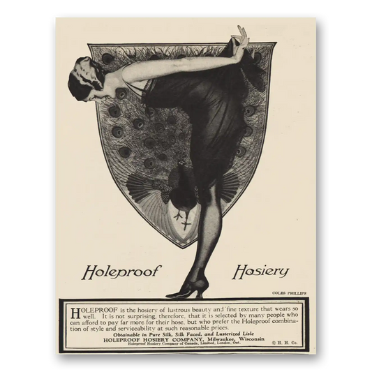 1924 Holeproof Hosiery Hosiery of Lustrous Beauty Vintage Magazine Print Ad