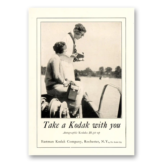 1924 Kodak Autographic Camera Take a Kodak With You Vintage Magazine Print Ad